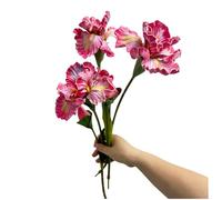 Rikyo 3pcs Pink Artificial Iris Flower PU Flower Heads,Real Touch,18inch