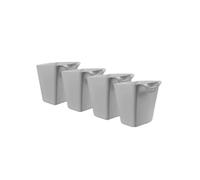 Rikyo 4 Pack Grey Hanging Cup Holders, Plastic, 12x9x6 cm, Hang Storage Organizer for Office, Classroom, Kitchen