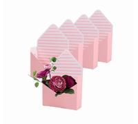 Rikyo 5 Counts Flowers Box Florist Bouquet Packaging Gift Box,Waterproof Envelop Paper Boxes,Hand Bouquet Box,Hand Folding Bouquet Flower Box for Wedding Birthday Decoration Ornament (Pink)