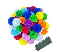 Rikyo 50 Artificial Silk Carnation Flower Head with Stems Set,Vase Fillers for Home Decor Bridal Wedding Party Birthday Cake Ornaments,DIY Wrist Corsage, 3" Petals Heads & 8" Stems (Multicolour)