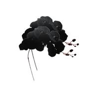 Rikyo 8 Heads Faux Black Orchid,40" Bouquets 2 Stem Phalaenopsis No Fade Petals Fake Flowers Forever Plants for Home Decoration, Office Decor,Wedding Party Decoration