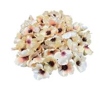 Rikyo Set of 100 Artificial Silk Poppy Heads for Wedding Decoration, Nursery, Arch Decoration, Wreath, Cake Decoration (Champagne)