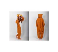 (Rilakkuma, Size L (Height 168-178CM)) Winter new cartoon one-piece pajamas yellow easy bear cute couple pajamas home clothes