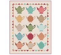 Riley Blake Bee in My Bonnet Granny's Teapot Quilt Pattern by Lori Holt | Vintage Teapot Pattern | Finished Quilt 59" x 75" | Farmhouse, Cottage & Tea Lover Quilting Project