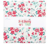 Riley Blake Berry & Sage 10” Stacker by Lori Holt Bee in My Bonnet and It’s Sew Emma | 42 Precut 10 Inch Quilt Fabric Squares | Vintage Floral, Calico & Plaid Cotton Fabric Bundle