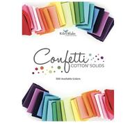 Riley Blake Designs Confetti Cotton Small Swatch Card | 300 Solid Fabric Swatches | 2025 R1 Storyboard | 8.5" x 11" Folded Color Reference Guide