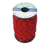 Riley Blake Designs Large Vintage Trim by Lori Holt of Bee in My Bonnet and It’s Sew Emma | 12 Yards of 3/8" Trim on Wooden Spool | Perfect for Quilt Binding & Crafts (Riley RED)