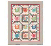 Riley Blake Farmer’s Daughter Hen House Quilt Kit by Lori Holt of Bee in My Bonnet | Includes Pattern, Sew Simple Shapes & Fabric | 66.5" x 82.5"