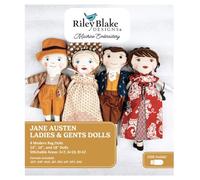 Riley Blake Machine Embroidery Patterns: Digital Design, Compatible with Major Machines, Scalable Sizes, and Detailed Instructions (Jane Austen Ladies & Gents Dolls)