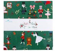 Riley Blake Nutcracker Tradition 10” Stacker Fabric Bundle | 42 Piece Precut 10 Inch Quilting Squares | Christmas Holiday Sewing Fabric by Jennifer Long of Sew A Story