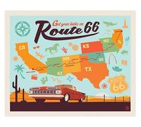 Riley Blake Route 66 "Get Your Kicks Map Panel - Digitally Printed 36" x 43" Fabric Panel for Quilting, Apparel & Home Décor