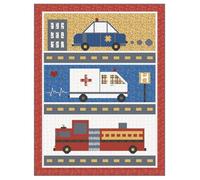 Riley Blake Save The Day Quilt Kit - It Takes a Village Collection by Jennifer Long | 70" x 92" Quilt Pattern & Fabric for Top + Binding | Inspiring Community Heroes Theme
