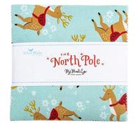 Riley Blake The North Pole Flannel 5” Stacker by My Mind’s Eye | Christmas Fabric Precut Bundle| 42 Pieces | Holiday Sewing & Quilting Fabric for Winter Crafts, Quilts & DIY Décor
