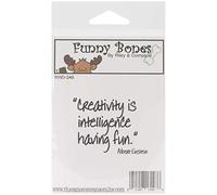 Riley & Company Funny Bones Cling Stamp 2 x 1.75-inch, Creativity is Intelligence Having Fun