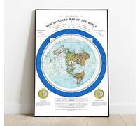 Riley Creative Solutions 1892 Flat Earth Map - Alexander Gleason's New Standard Map of The World 24 x 36 Large Wall Art Poster