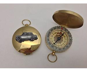 Riley Elf MK3 ref211 pewter effect car emblem on a Golden Compass Ideal for Hiking/Camping comes with Pride In Details packaging. Made in Sheffield