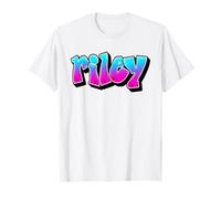 Riley Graffiti Personalized Name Blue Pink Women Girls T-Shirt