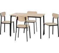 RILEY LARGE DINING SET - BLACK/LIGHT OAK EFFECT VENEER - SECONIQUE | TJ Hughes Black