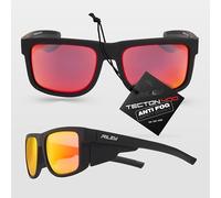Riley Navigator Safety Glasses for Work - Anti-Fog, Anti-Scratch Eye Protection Glasses, UV Safety Sunglasses for Men with Revo Lenses, Impact Resistant, Adjustable Fit - Fire Revo Lens