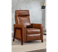 Riley Push Back Air Leather Modern Recliner Chair - Brown