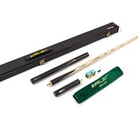Riley Ronnie O'Sullivan 3 Piece Snooker Cue and Hard Case 3/4 Cut- Layered Ebonised Black Wood Butt- 9.5mm Tip - 145cm - Black/Grey