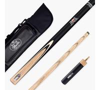 Riley RONNIE O'SULLIVAN Endorsed Limited Edition Ash Snooker and English Pool Cue 9.5mm Leather Tip - 57 Inch, 17-19oz, with Baize Master Hard Cue Case (EL-06 with Baize Master Soft Case)