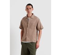 Riley Textured Short Sleeve Shirt In Ashen Taupe