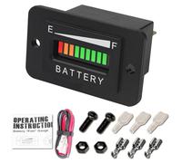 RileyFine Car Battery Tester, Lead Acid Battery Voltage Indicator Gauge of Charge & Discharge, Alarm Function, Applicable to Golf Cart Lawn Mower Forklift RV (S-12/24V)