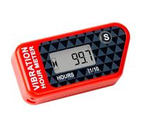 RileyFine Wireless Vibration Hour Meter Resettable Digital Maintenance Timer, User Shutdown for Lawn Mower Chainsaw Dirt Bike Motorcycle Marine Pressure Washer, Waterproof Design (red)