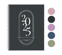 Rileys 2025 Weekly Planner - Annual Weekly & Monthly Agenda Planner, Jan - Dec 2025, Flexible Cover, Notes Pages, Twin-Wire Binding (8.5 x 11-Inches, Black)