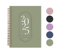 Rileys 2025 Weekly Planner - Annual Weekly & Monthly Agenda Planner, Jan - Dec 2025, Flexible Cover, Notes Pages, Twin-Wire Binding (8 x 6-Inches, Green)