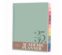 Rileys Academic Diary 2025-2026, Daily, Weekly & Monthly Planner, July 2025 - June 2026, Student Notes Pages, Twin-Wire Binding Day and Weekly Agenda for School & Work (20 x 15 cm, Green, Classic)