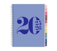 Rileys Academic Diary 2025-2026, Daily, Weekly & Monthly Planner, July 2025 - June 2026, Student Notes Pages, Twin-Wire Binding Day and Weekly Agenda for School & Work (20 x 15 cm, Blue, Typographic)