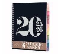 Rileys Academic Diary 2025-2026, Daily, Weekly & Monthly Planner, July 2025 - June 2026, Student Notes Pages, Twin-Wire Binding Day and Weekly Agenda for School & Work (20 x 15 cm, Black, Typographic)