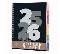 Rileys Academic Diary 2025-2026, Daily, Weekly & Monthly Planner, July 2025 - June 2026, Student Notes Pages, Twin-Wire Binding Day and Weekly Agenda for School & Work (20 x 15 cm, Black, Chunky)
