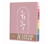 Rileys Academic Diary 2026-2027, Daily, Weekly & Monthly Planner, July 2026 - June 2027, Student Notes Pages, Twin-Wire Binding, Weekly Agenda for School & Work (20 x 15 cm, Pink)