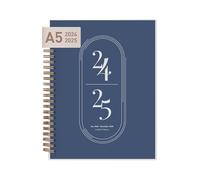 Rileys Academic Planner 2025-2026, Daily, Weekly & Monthly Planner, July 2025 - June 2026, Student Notes Pages, Twin-Wire Binding, Weekly Agenda for School & Work (20 x 15 cm, Blue)