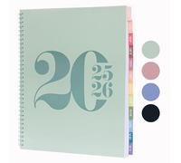 Rileys Academic Planner 2025-2026, Daily, Weekly & Monthly Planner, July 2025 - June 2026, Student Notes Pages, Twin-Wire Binding, Weekly Agenda for School & Work (8.5 x 11-Inches, Green, Typographic)