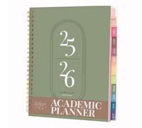 Rileys Academic Planner Diary 2025-2026, Daily, Weekly & Monthly Planner, July 2025 - June 2026, Student Notes Pages, Twin-Wire Binding, Weekly Diary for School & Work (20 x 15 cm, Green)