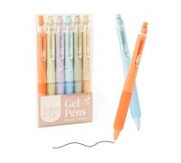 Rileys & Co. Aesthetic Gel Pens 6 Pack, Fine Point 0.5 mm Black Pens, Smudge Proof, Ideal for Writing, Journaling, Note-taking