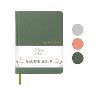 Rileys & Co. Green Recipe Book to Write in Your Own Recipes | Blank Recipe Books to Write In | Recipe Journal | Recipe Notebook | Blank Cookbook for DIY Recipes (8x6 in / 20 x 15 cm)