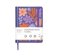 Rileys & Co. Password Book with Alphabetical Tabs, Password Keeper for Seniors, Purple Floral Notebook for Internet Login, Website, Username (15.2 x 11.4 cm)