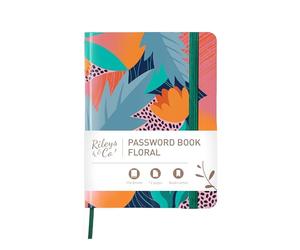 Rileys & Co. Password Book with Alphabetical Tabs, Password Keeper, Password Books for Seniors, Password Notebook for Internet Login, Website, Username (Floral, 15.2 x 11.4 cm)
