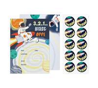 Rileys & Co Space Theme Birthday Invitations, 50-Pack