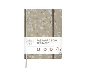 Rileys & Co. Terrazzo Elegance Password Book | Alphabetical Tabs, Password Organizer, Secure Internet & Website Login Keeper, Username Storage | Stylish and Durable (Beige, 20.3 x 15.2 cm)