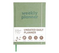 Rileys & Co Undated Diary, Academic Planner & Organiser Notebook, Weekly Journal, Habit Tracker, Planner Notebook for Work, Study & Home, Undated Journal (Green)