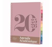 Rileys Diary 2024-2025 18-Month Academic Weekly Planner - Typographic Weekly & Monthly Agenda Planner, Flexible Cover, Notes Pages, Twin-Wire Binding (Pink, 20 x 15 cm (FR))