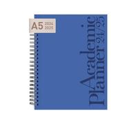 Riley's Diary 2024-2025 Academic Year, 18-Month Vertical Weekly Planner - Elegant Weekly & Monthly Agenda, Robust Cover, Notes Pages, Twin-Wire Binding (21 x 15 cm, Blue)