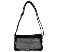 RILGOU Grunge Y2K Gothic Vintage Kawaii Insert Extra Chain Decor Adjustable Cross-body Bag Ita Bag, Black, Unisize