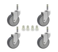 RILIDRI 2-Inch Swivel Stem Caster, 7/16-Inch Stem Diameter Rubber Wheel, Thermoplastic Rubber TPR Replacement Wheels - 4 Pack